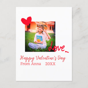 Red heart love happy valentijnsdag foto naam toevo briefkaart