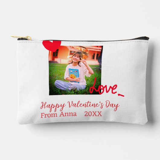 Red heart love happy valentijnsdag foto naam toevo etui (Voorkant)