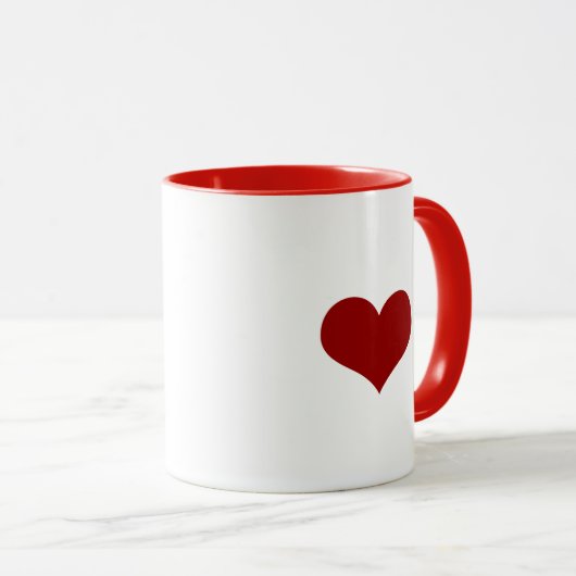 Red Heart Love heeft een hart Mok (Voorkant rechts)