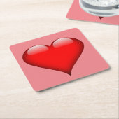 Red Heart Love Kartonnen Onderzetters (Schuin)