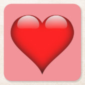 Red Heart Love Kartonnen Onderzetters (Voorkant)