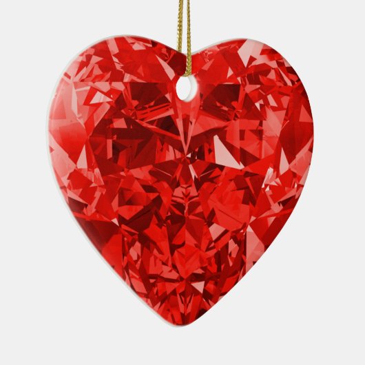 Red Heart Love Keramisch Ornament (Rechts)
