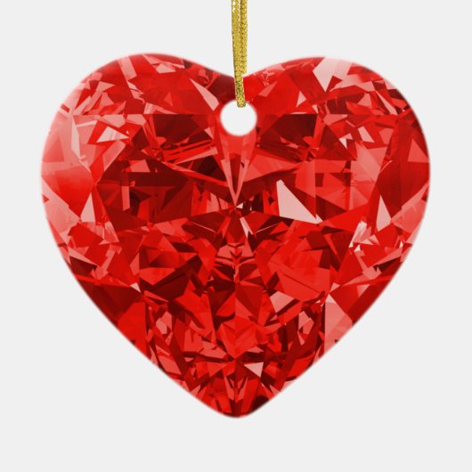 Red Heart Love Keramisch Ornament (Voorkant)