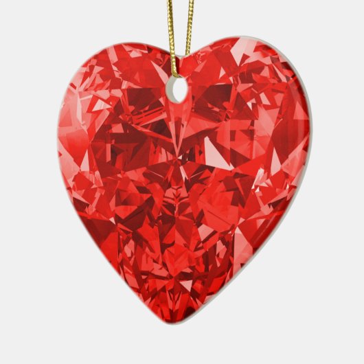 Red Heart Love Keramisch Ornament (Links)