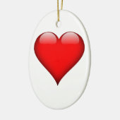 Red Heart Love Keramisch Ornament (Links)