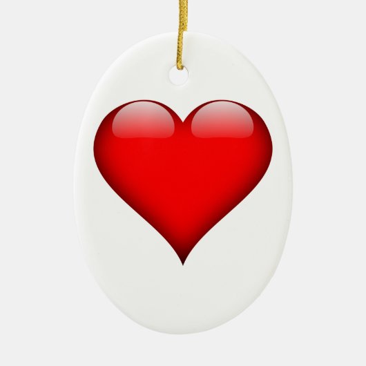 Red Heart Love Keramisch Ornament (Voorkant)