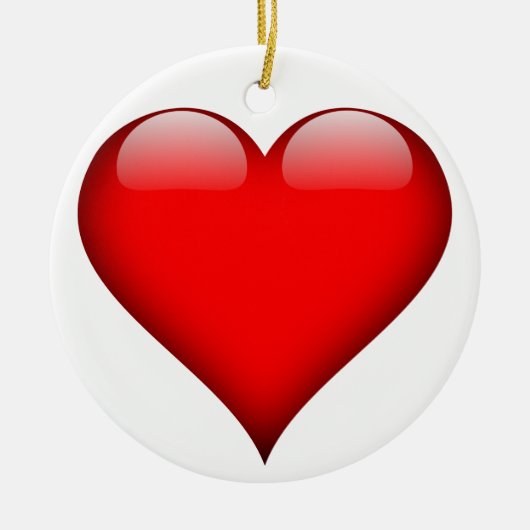 Red Heart Love Keramisch Ornament (Voorkant)