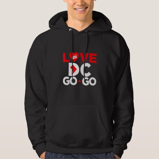 Red Heart Love Map DC Go Go Graphics Hoodie (Voorkant)