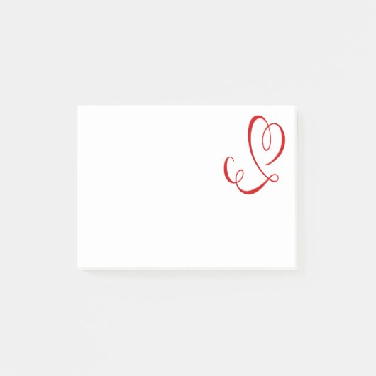 Red Heart Love Post it - Wedding, Engaged, Bridal Post-it® Notes (Voorkant)