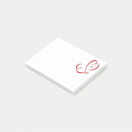 Red Heart Love Post it - Wedding, Engaged, Bridal Post-it® Notes (Schuin)