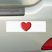 Red Heart Love Romantic Puffy Heart 3D Bumpersticker (Op auto)