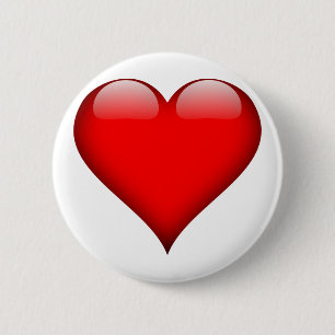 Red Heart Love Ronde Button 5,7 Cm