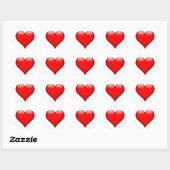 Red Heart Love Ronde Sticker (Vel)
