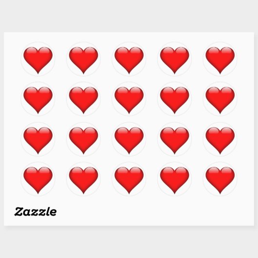 Red Heart Love Ronde Sticker (Vel)