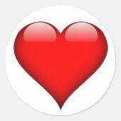 Red Heart Love Ronde Sticker (Voorkant)