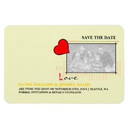 Red Heart Love Save the Date Photo Magneet