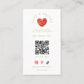 Red Heart Love & Thanks Supporting Small Business Visitekaartje (Voorkant)