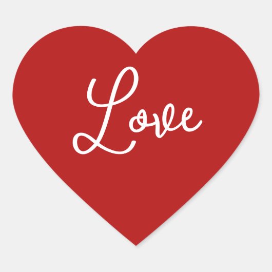 Red Heart ''LOVE'' voor Valentijnse doeleinden Hart Sticker (Voorkant)