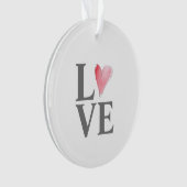 Red Heart Love Waterverf Art Sweet Couple NAMEN Ornament (voorkant)