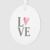 Red Heart Love Waterverf Art Sweet Couple NAMEN Ornament (voorkant)