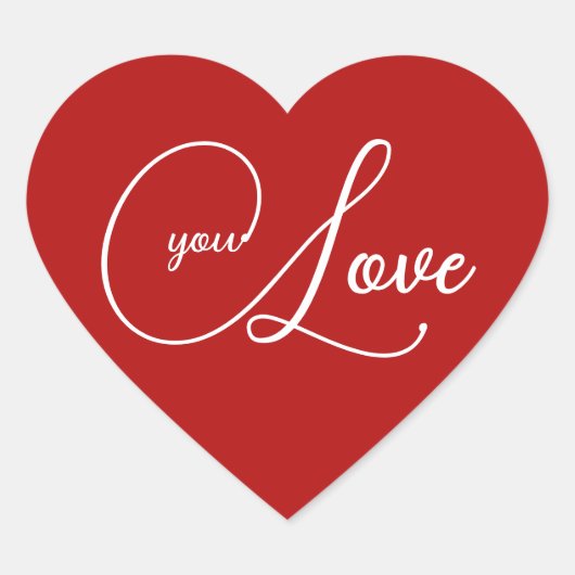 Red Heart ''LOVE Y'' voor Valentijnse Sticker van (Voorkant)