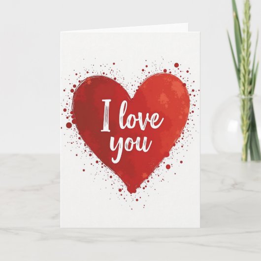 Red Heart Love You Art Card Kaart (Voorkant)