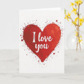 Red Heart Love You Art Card Kaart (Gele Bloem)