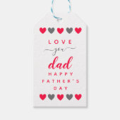Red Heart Love You Dad Simple Gift Label Cadeaulabel (Voorkant)
