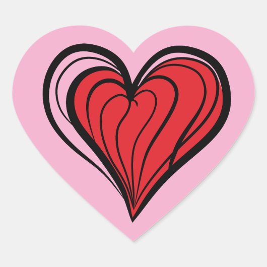 Red Heart - Lover Hart Sticker (Voorkant)
