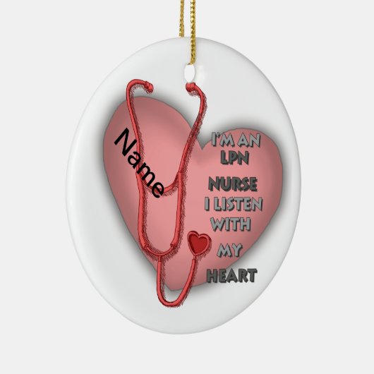 Red Heart LPN verpleegster Keramisch Ornament (Rechts)