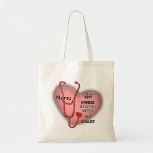 Red Heart LPN verpleegster Tote Bag (Voorkant)