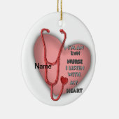 Red Heart LVN Nurse Keramisch Ornament (Rechts)