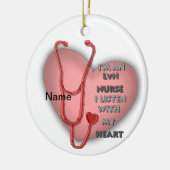 Red Heart LVN Nurse Keramisch Ornament (Links)