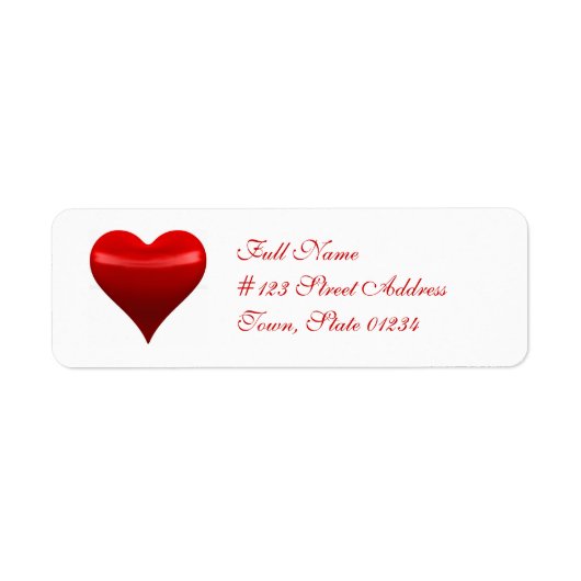 Red Heart Mailing Label (Voorkant)