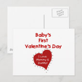 Red Heart mama en papa Valentijn Feestdagenkaart (Voorkant / Achterkant)