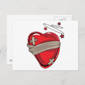 Red Heart Mending Broken Hearts Love Briefkaart (Voorkant / Achterkant)