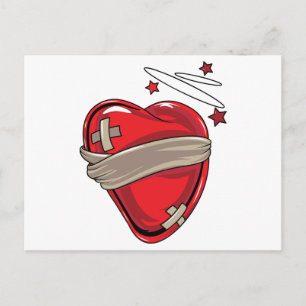Red Heart Mending Broken Hearts Love Briefkaart