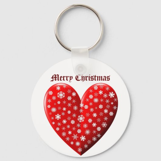 Red Heart Merry kerst Sleutelhanger (Voorkant)