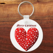 Red Heart Merry kerst Sleutelhanger (Voorkant)