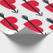 Red Heart met Arrow-Valentijnsdag Cadeaupapier (Hoek)