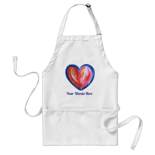 Red Heart met Hope Art Custom Apron Standaard Schort (Voorkant)