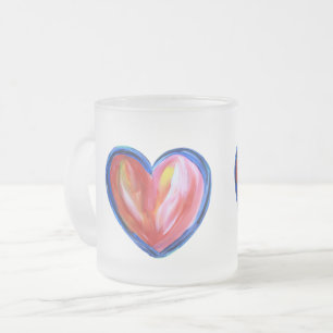 Red Heart met Hope Art Custom Coffee Cups Matglas Koffiemok