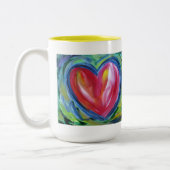 Red Heart met Hope Art Custom Coffee Cups Tweekleurige Koffiemok (Links)