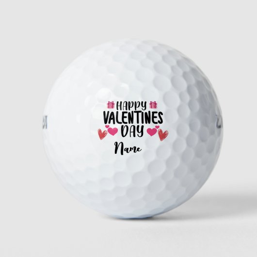 Red Heart met liefde voor Valentijnsdag voor Golfe Golfballen (Voorkant)