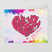 Red Heart met word Love You Forever Valentijns Briefkaart (Voorkant)