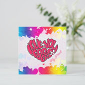 Red Heart met word Love You Forever Valentijns Feestdagenkaart (Staand voorkant)