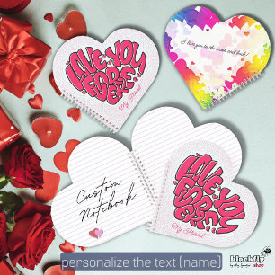 Red Heart met word Love You Forever Valentijns Notitieboek