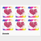 Red Heart met word Love You Forever Valentijns Vierkante Sticker (Vel)