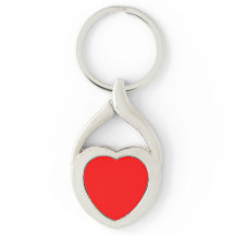 Red Heart Metal Sleutelhanger