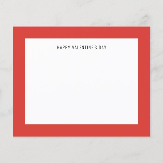 Red Heart Minimalist Happy Valentine's Day Card (Achterkant)